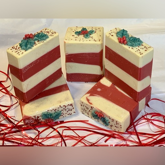 Sold out- Hand Crafted Artisan Holiday Vegan Soap with Soap Holly Attachment - Picture 10 of 10